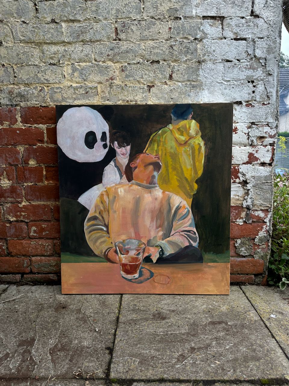 The Crowd — multi-figure oil on canvas