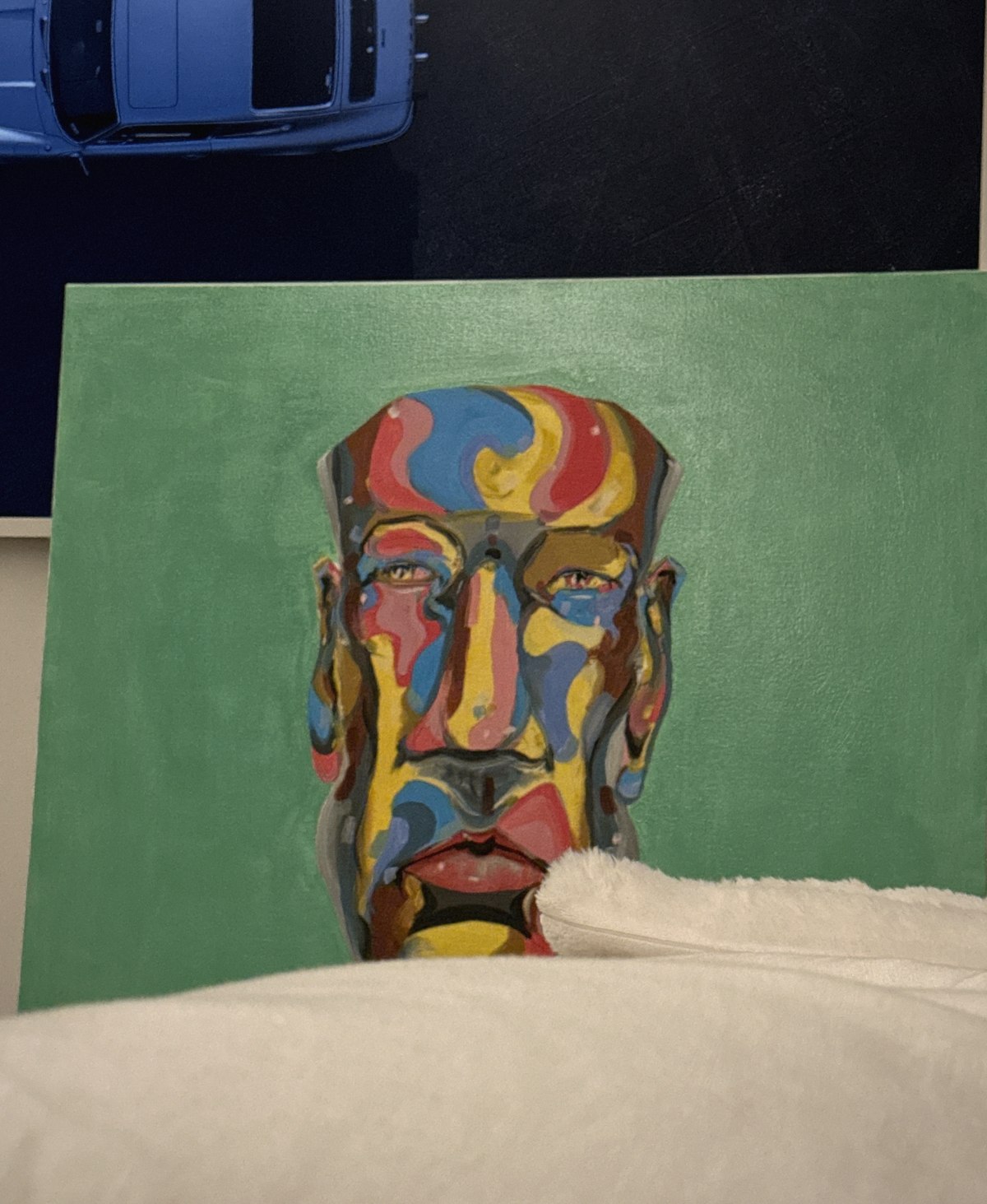 Study — abstract portrait on green